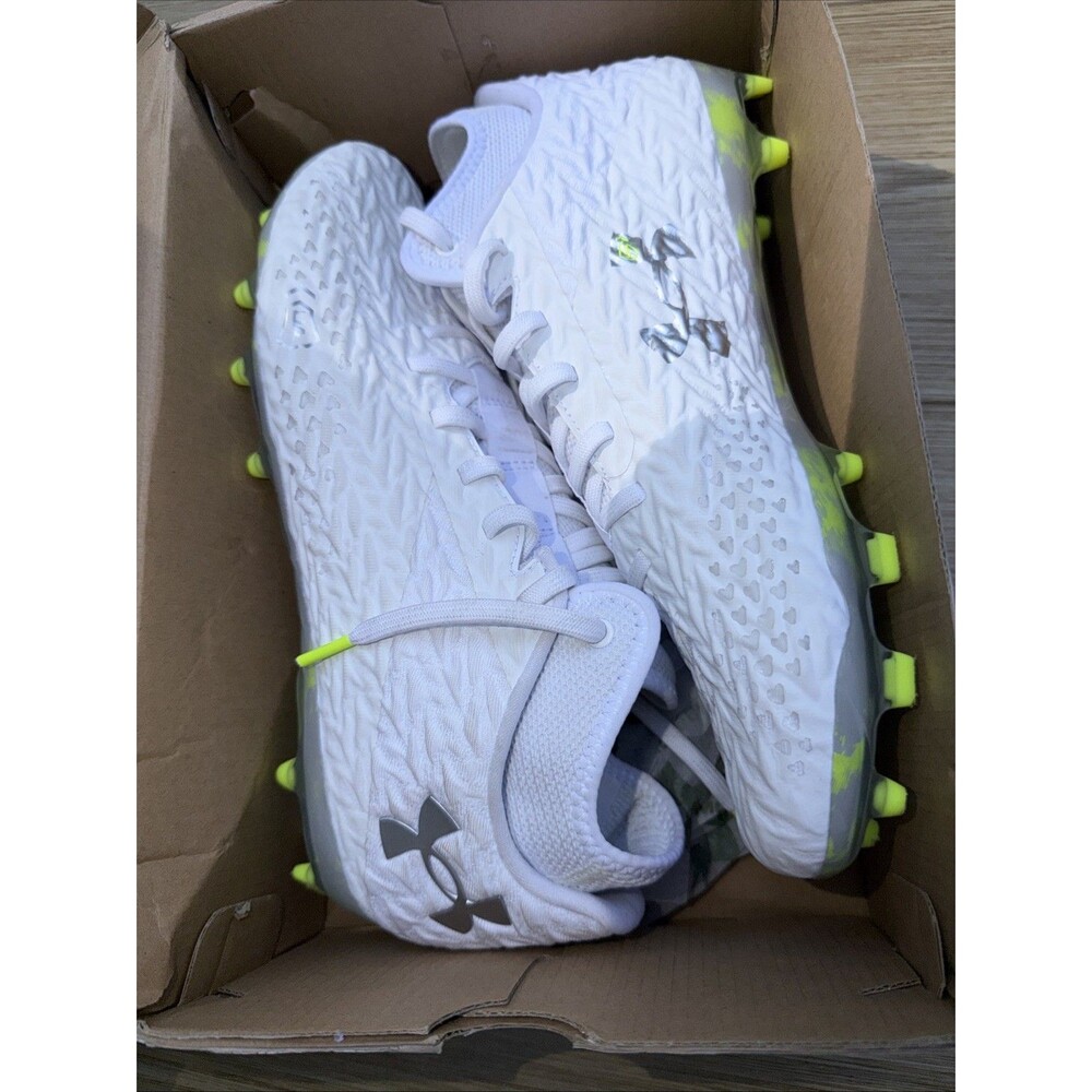 Under Armour Men’s Lacrosse Cleats Size 9.5 M 11W Neon Yellow Studs